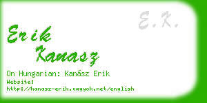erik kanasz business card
